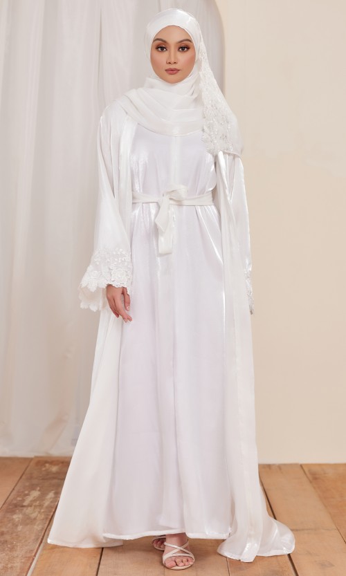 Mahreen Dress in Porcelain White
